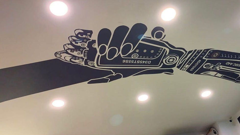 a drawing of a hand holding a cell phone with the number d345t5556 on it