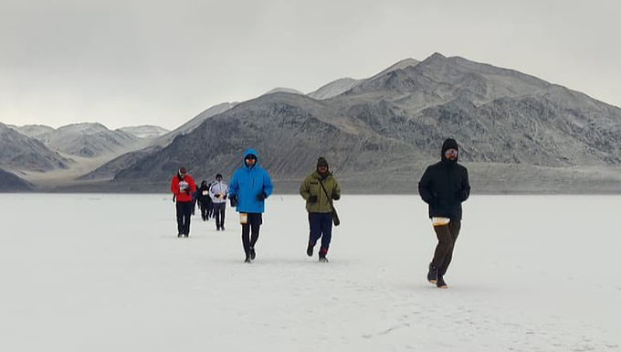 Frozen Lake Marathon Pangong Tso