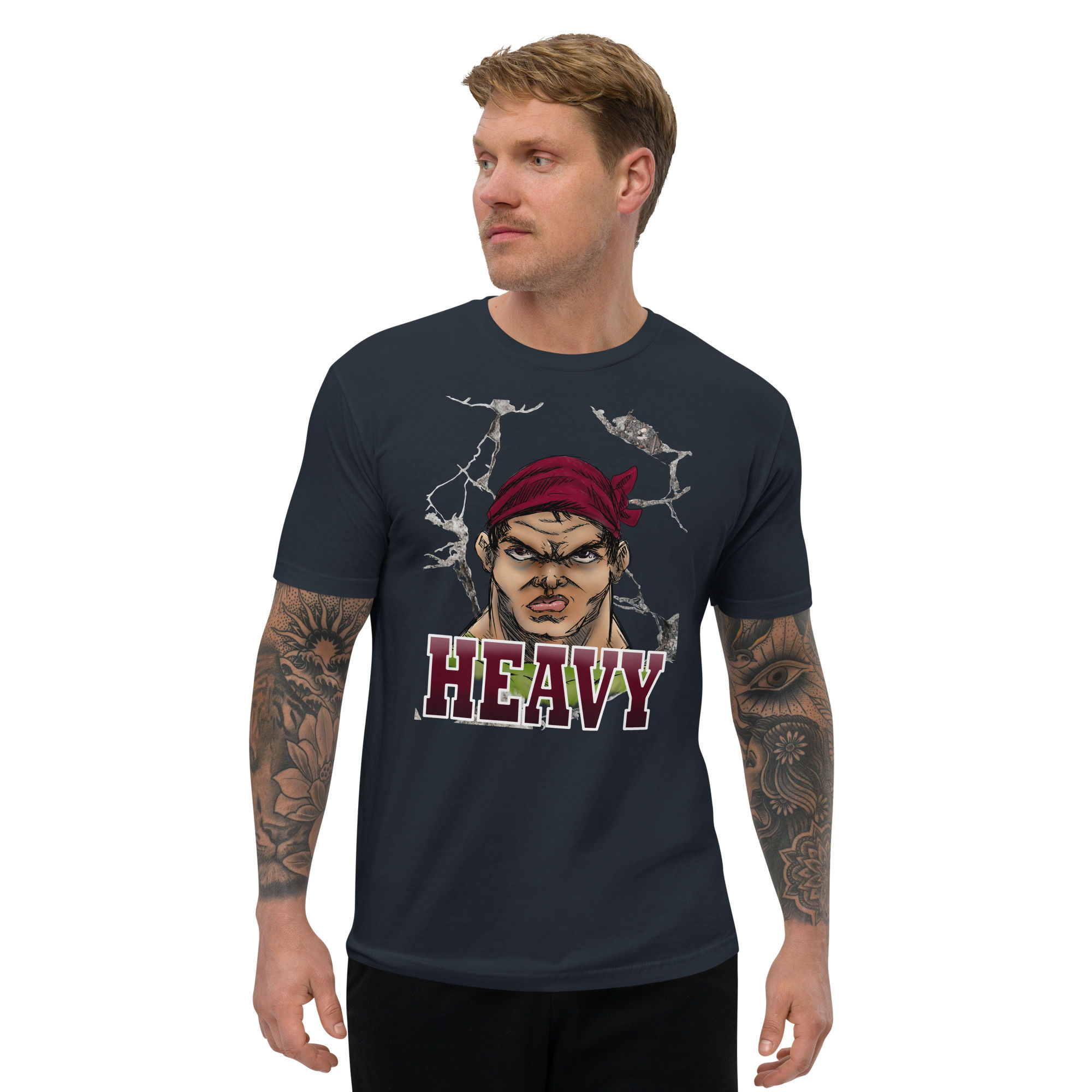 Heavy (Midnight Navy Short Sleeve Fitted Shirt )