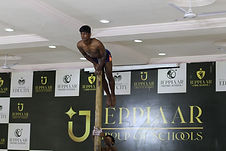 Athelete student performing gymnastics