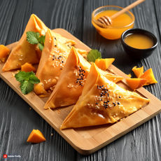 Samoussa patate douce chèvre et miel