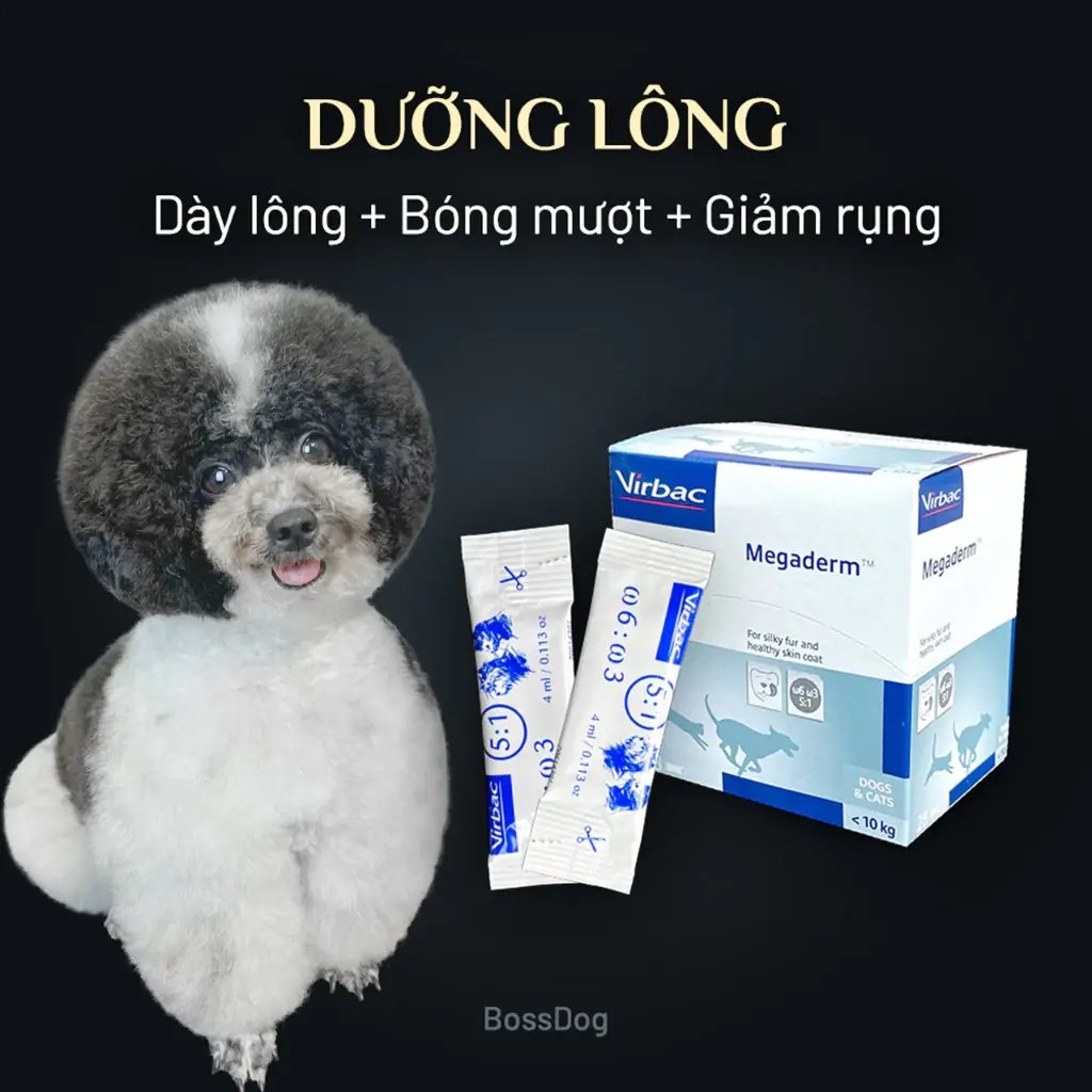 Virbac Megaderm Vitamins dưỡng da và lông chó (combo 5 gói)| BossDog