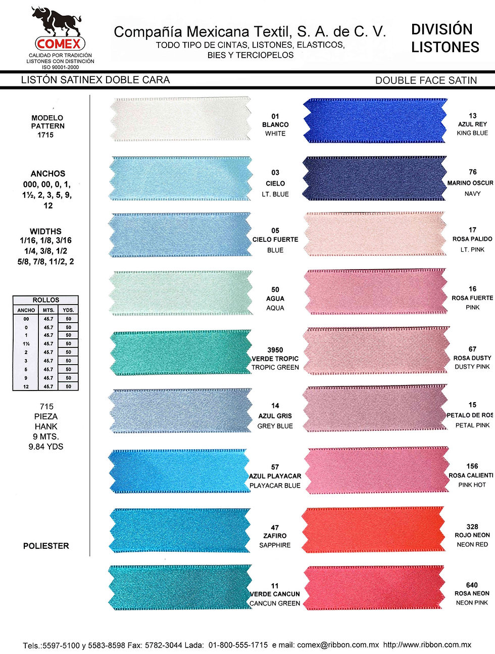 Miniatura: Listón Satinado 1715 c/45.7 mt