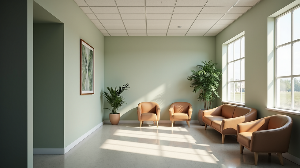 Wide angle view of the counseling area in a Jacksonville mental health facility