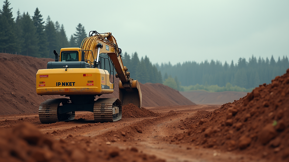 Excavation site with heavy machinery