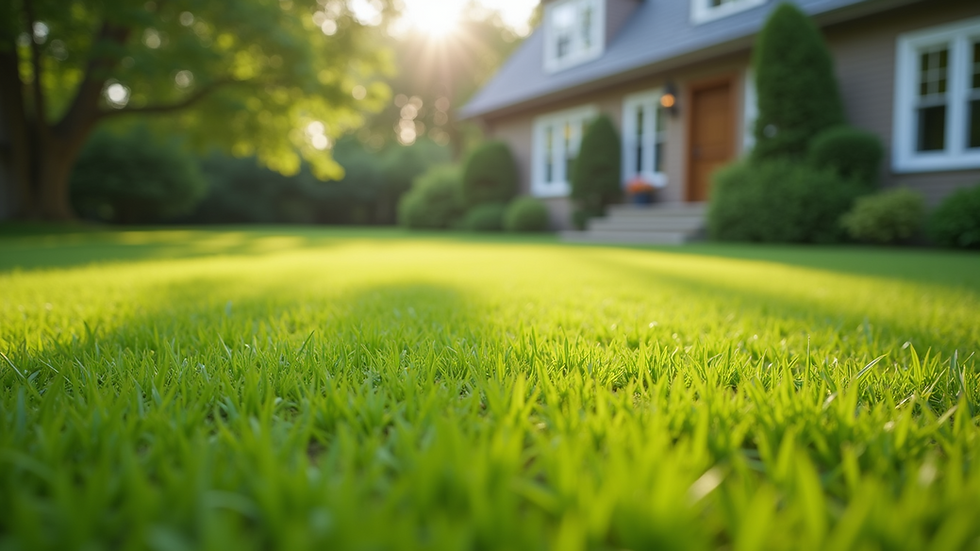 Eye-level view of a well-maintained lawn
