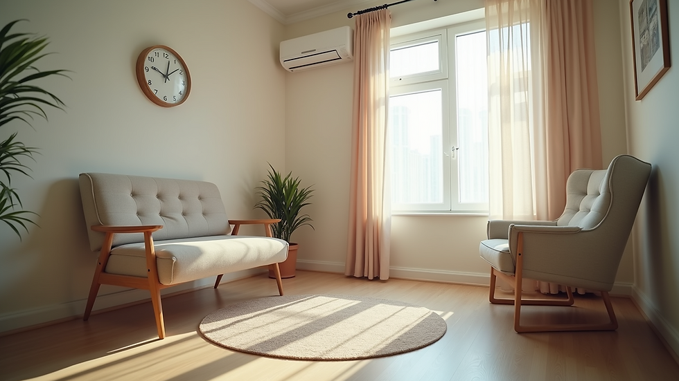 High angle view of a serene counseling room