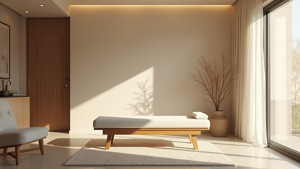 High angle view of a calm therapeutic space