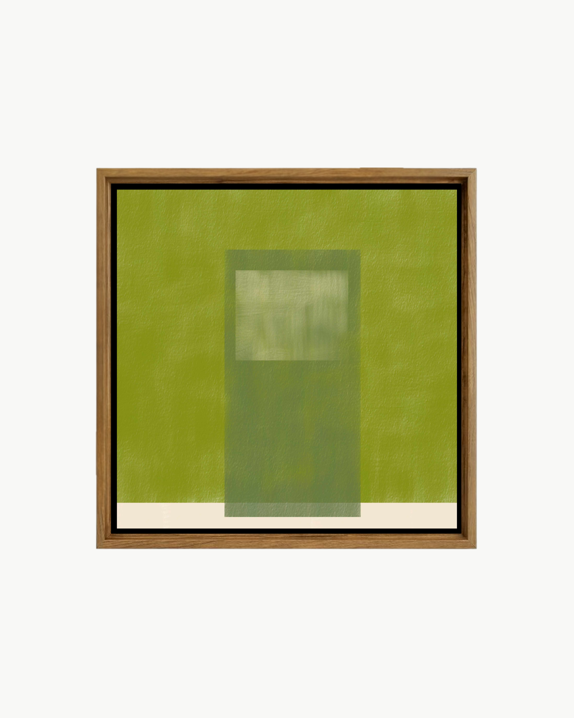 quadro geometrico em tons de verde