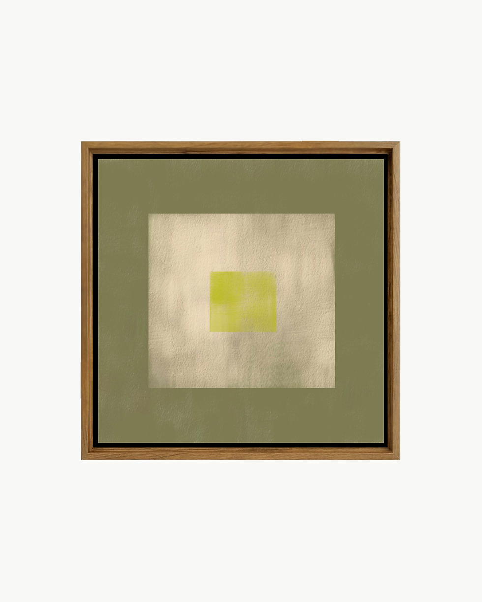 quadro geoemtrico em tons de verde