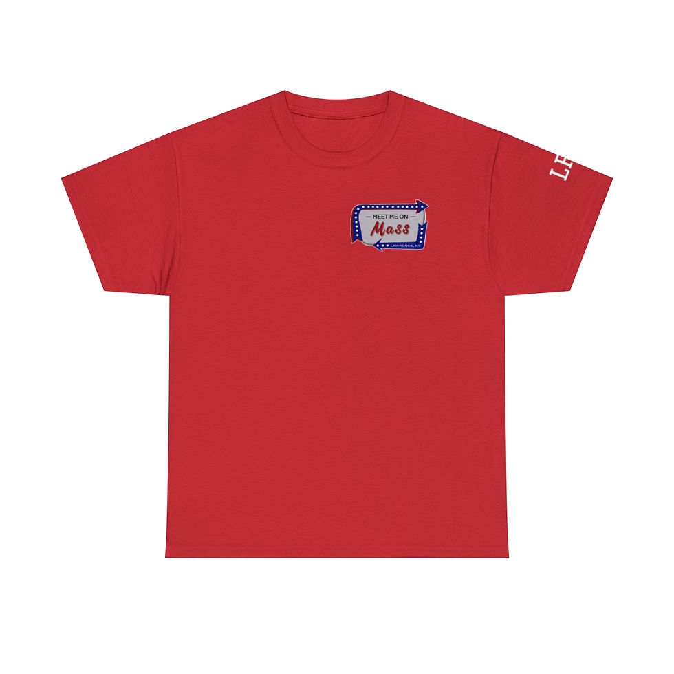 Thumbnail: Mass Street Madness: Where Jayhawks Unite - Unisex Heavy Cotton Tee