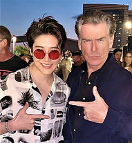 Mike Angelo and Pierce Brosnan testing for THE  PARTY KILLERS