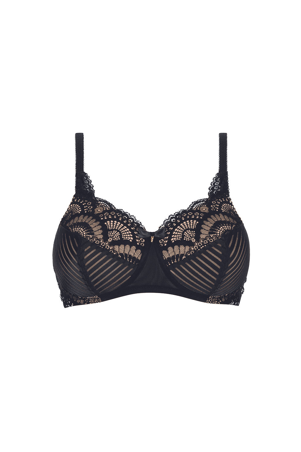 Thumbnail: Amoena Karolina Non-Wired Bra - Black / Sand