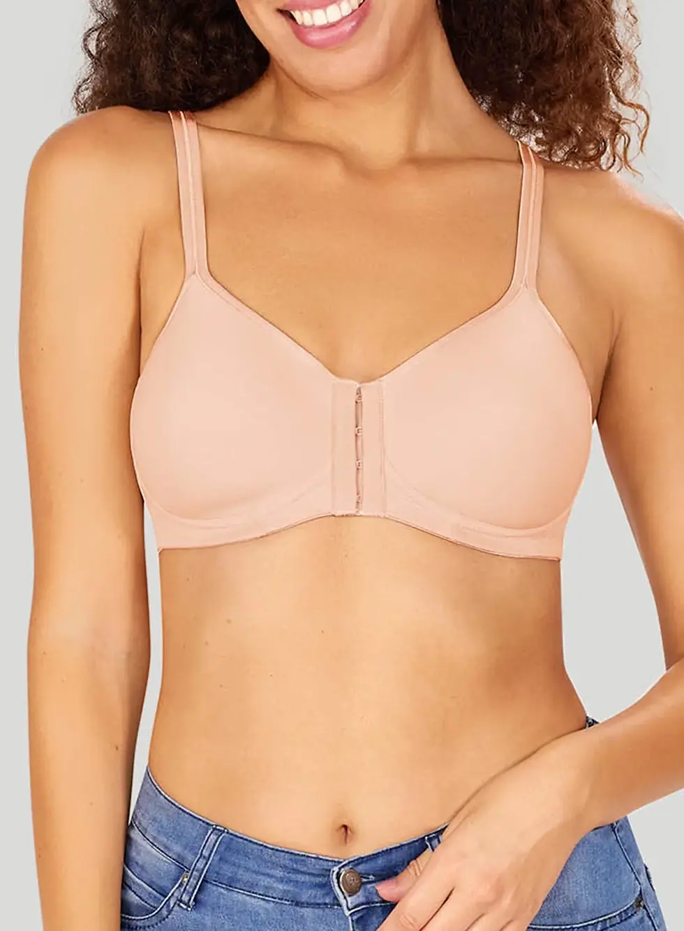 Thumbnail: Amoena Mara Non-Wired Padded Front Closure Bra - Blush
