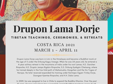 Welcome Drupon Lama Dorje to our Southern Zone of Costa Rica