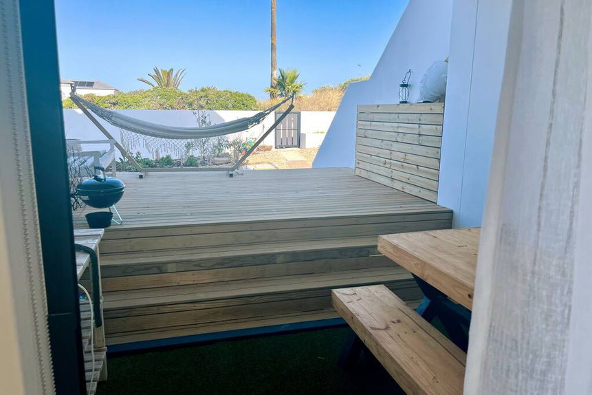 Room 2 Deck and Dining, garden view, yoga space, walkway to garden