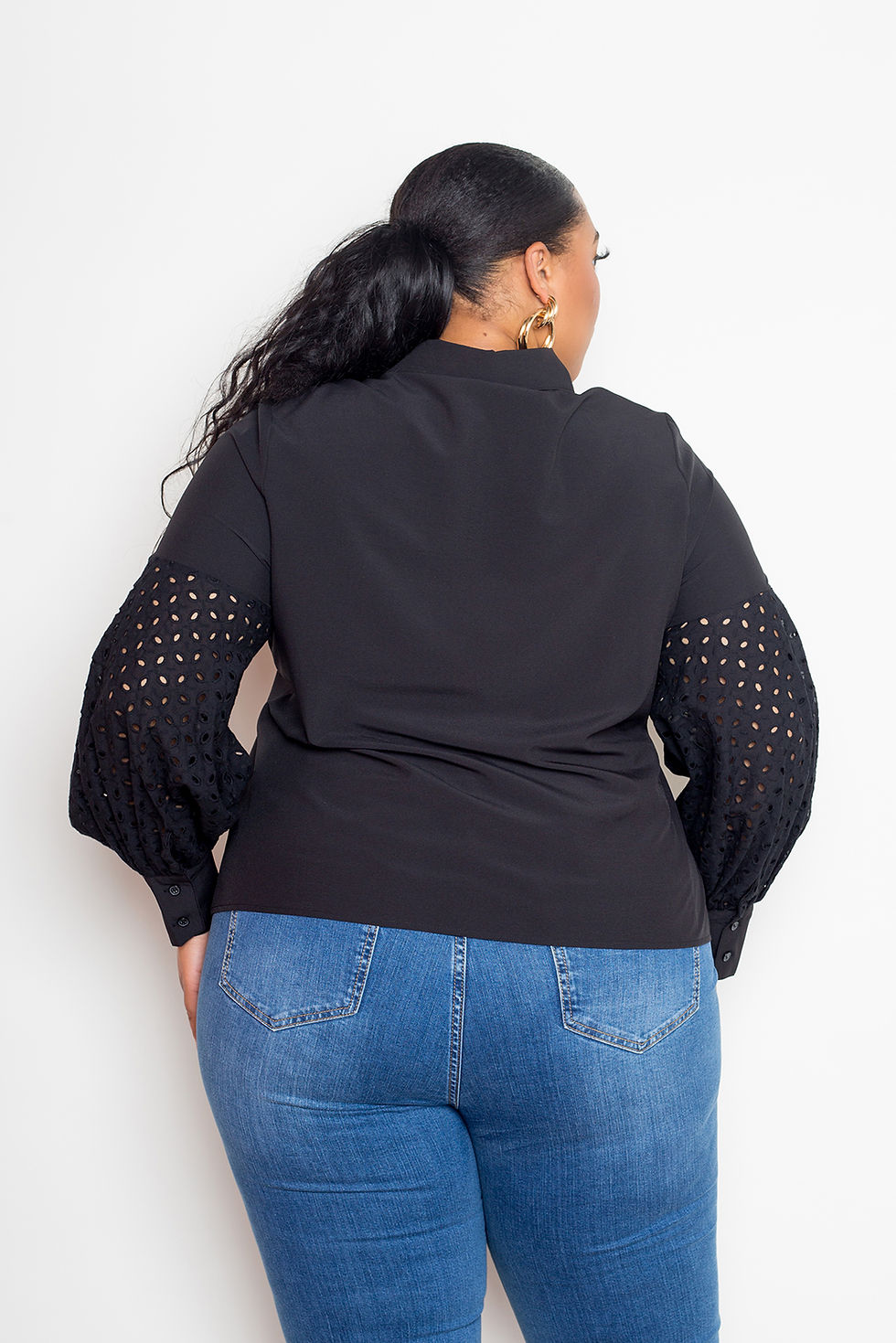 Thumbnail: L/s Dress Blouse (Black)