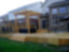 Wooden deck with pergola