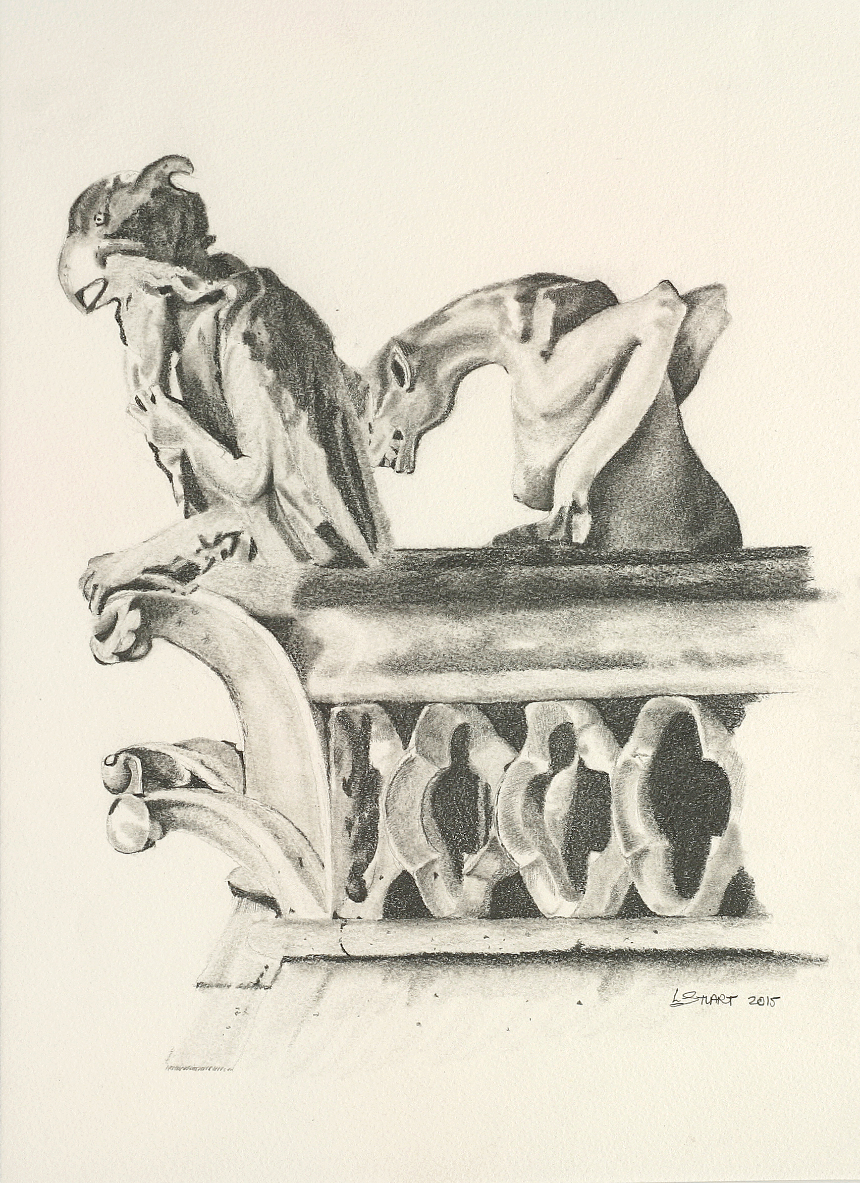 TWO LOUVRE GARGOYLES