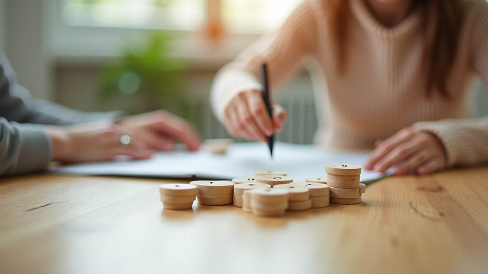 Close-up view of occupational therapy materials for cognitive stimulation