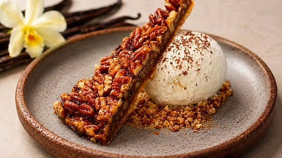 PECAN TART WITH VAINILLA ICE CREAM