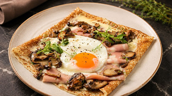 HAM & MUSHROOM CREPES