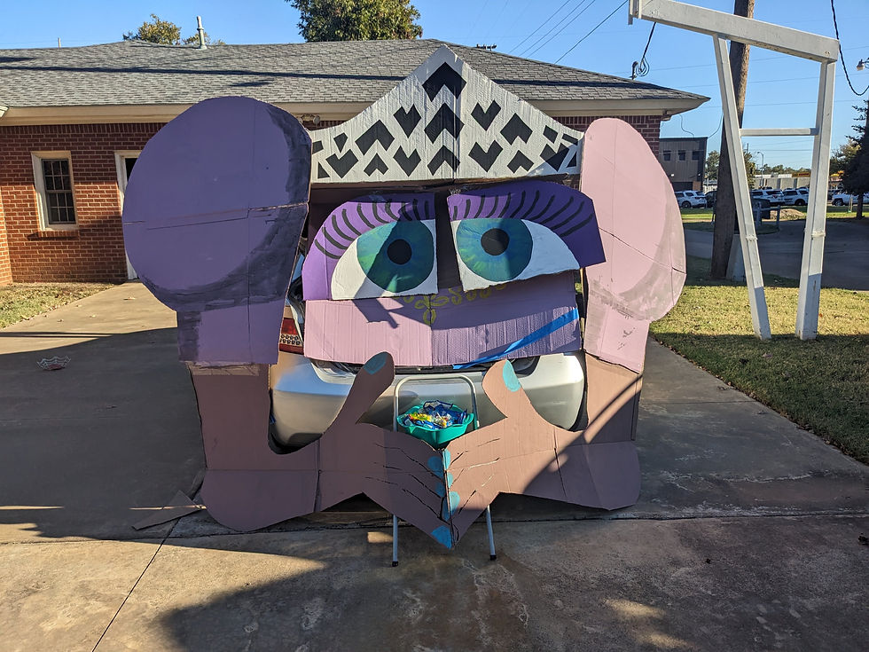 Chas' big manic idea for last year's Trunk-or-Treat: a Monstrous Princess Trunk