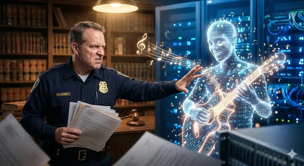 Die Musiker-Polizei im Einsatz bei der Kontrolle von KI-Musik