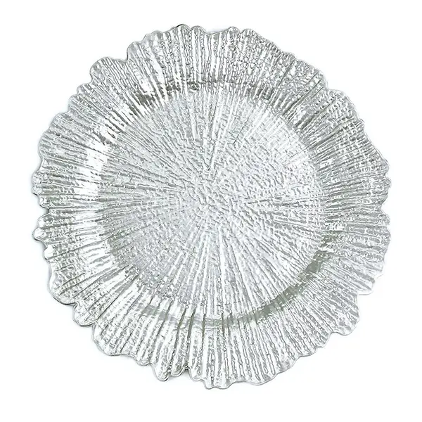 Silver Burst Acrylic Charger — 13"