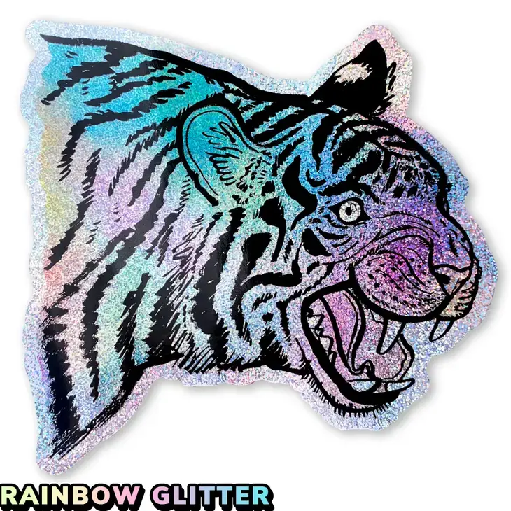 Fierce Tiger Glitter Sticker