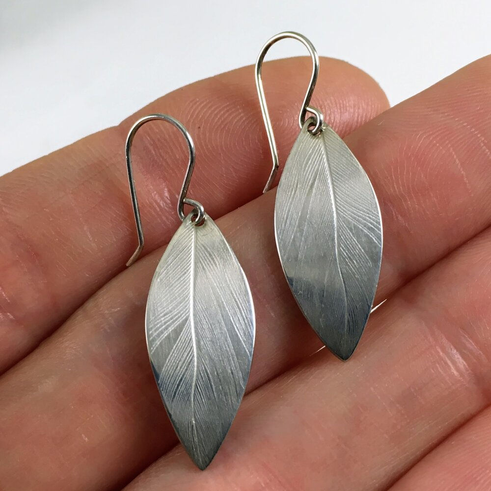 Impression Earrings, Silver Sm. Marquise