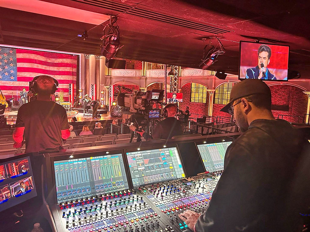 Recording Mixing Engineer at a sound mixing console