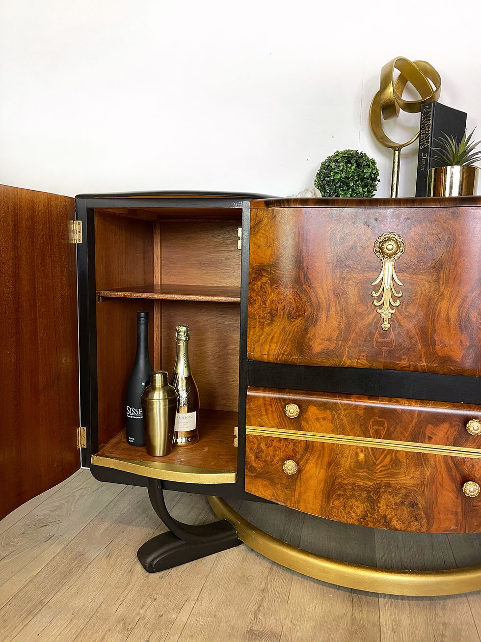 Thumbnail: Beautility Black and Gold Art Deco Cabinet