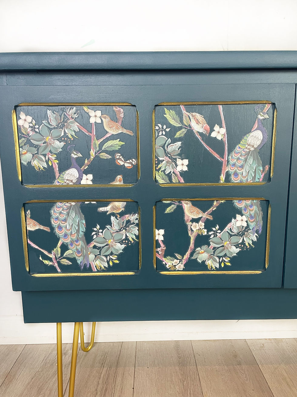 Thumbnail: Mid Century Drinks Cabinet in Blue Teal and Peacock