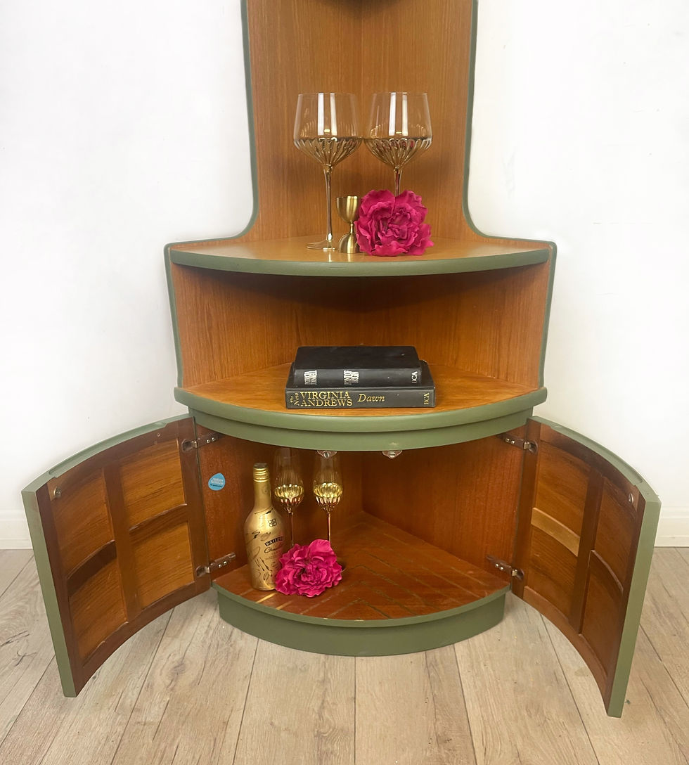 Thumbnail: Nathan Teak Corner Unit in Green or Drinks Cabinet
