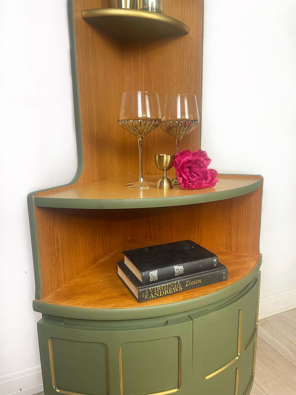 Thumbnail: Nathan Teak Corner Unit in Green or Drinks Cabinet