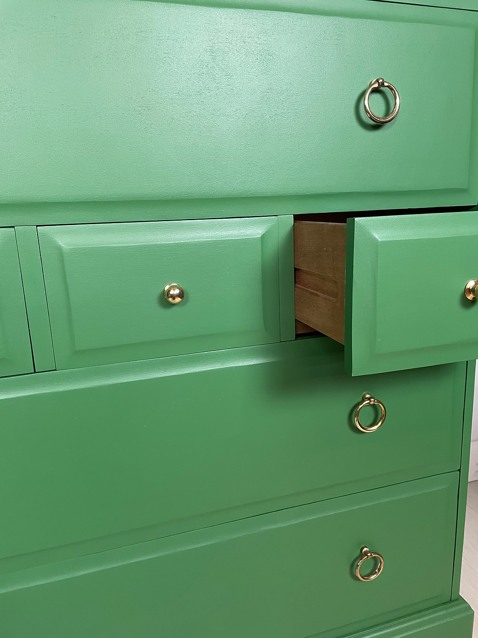 Thumbnail: Stag Minstrel Tallboy in Retro Green, 7 drawers bedroom furniture, hallway furniture
