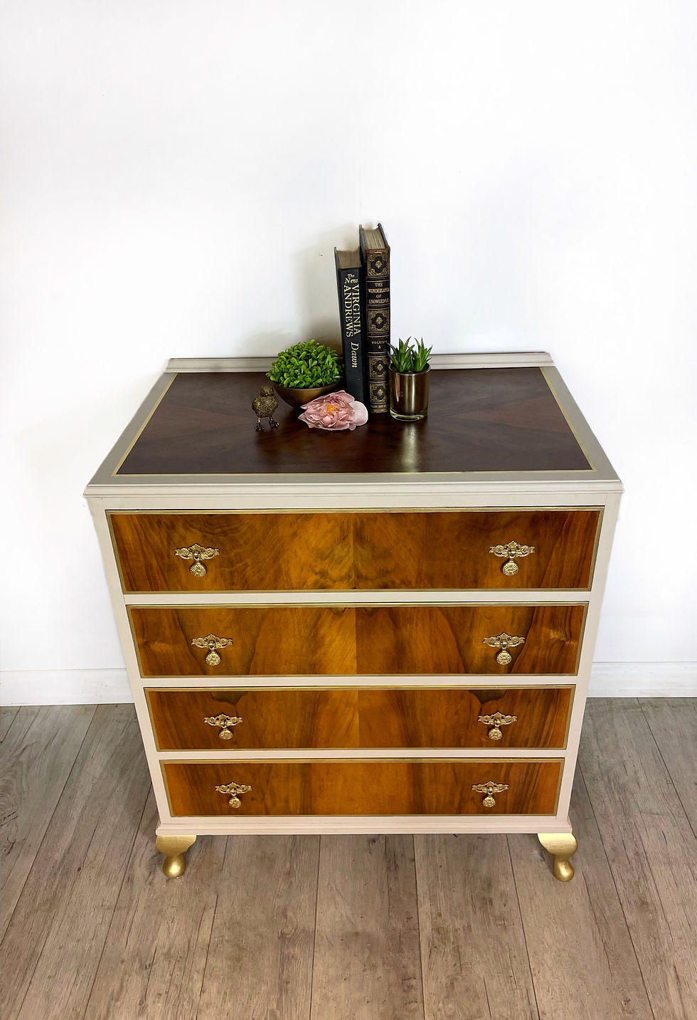 Thumbnail: Neutral and Gold Chest of Drawers