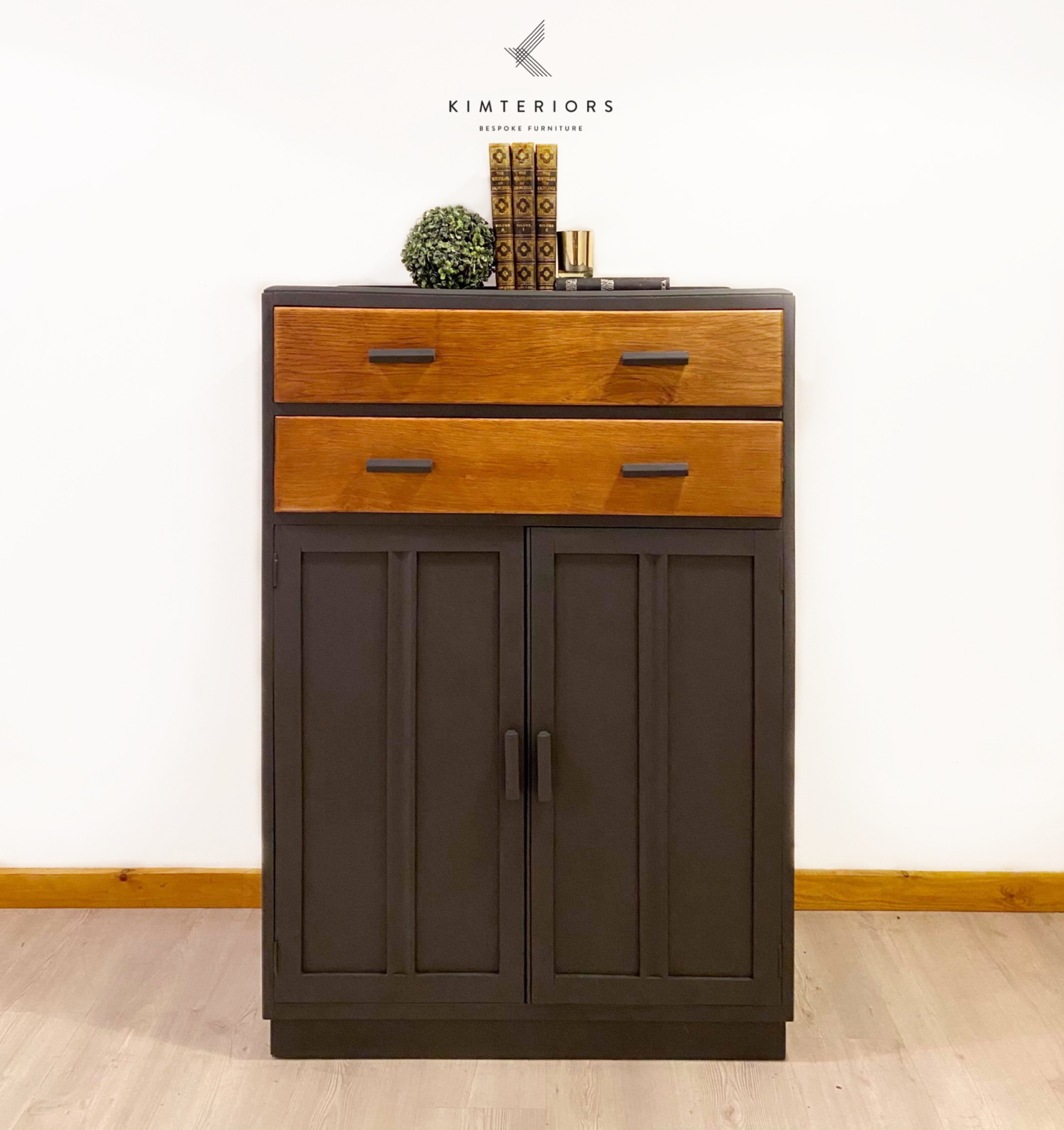 Tall Boy Cupboard in Grey