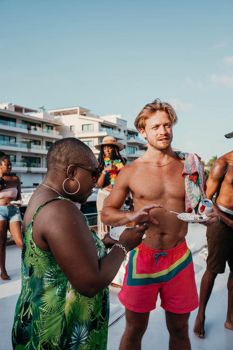Tulum party in a yacht