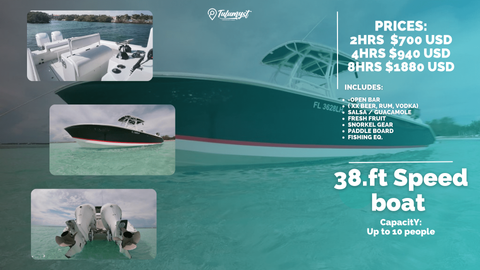 Speed boat available for rent puerto Aventuras