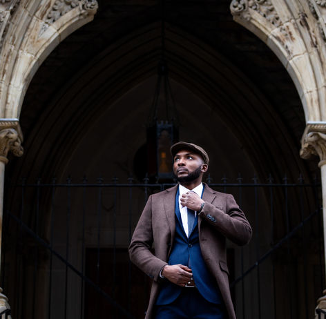 Male model in asuit very classy posing for corazon paris photoshoot