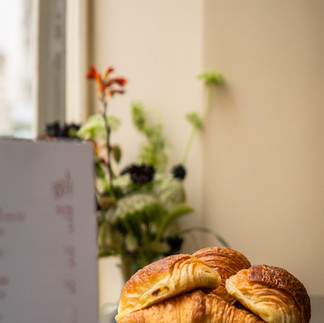 Bread piled up for exhibition from a frenc bakery