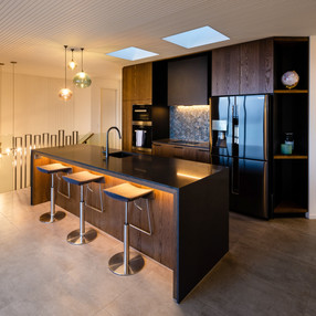 Parsons House_MCAS_timber joinery kitchen with feature pendant lighting, located in Christchurch