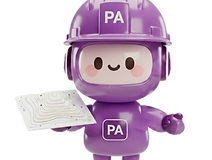 ARE TUTOR - AI Architect Mentor character for Programming & Analysis (PA) division holding architectural site plans.