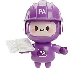 ARE TUTOR - AI Architect Mentor character for Programming & Analysis (PA) division holding architectural site plans.