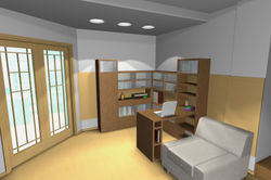 Рабочий уголок в гостинной