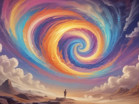 Beautiful rainbow colored whirlwind