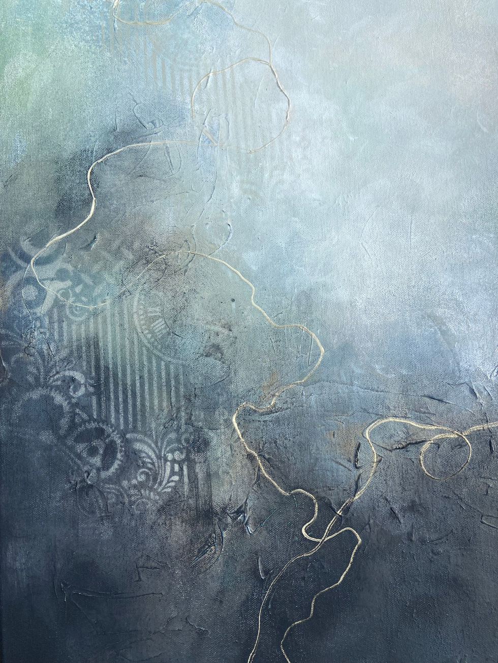 Kunst av Rita Cecilie Kjexrud vist på veggen
