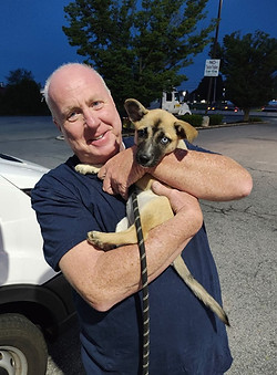 mike hirtle and puppy.JPG